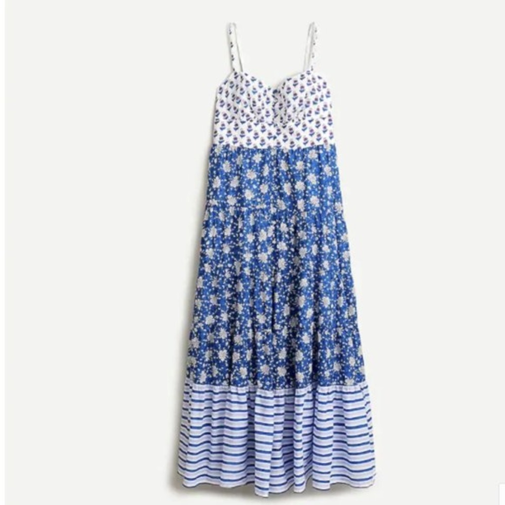 J. Crew Blue and White Maxi Dress